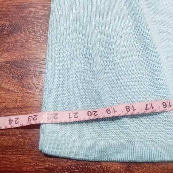 Vintage Mita Blue Knit Button Front Longsleeve Cardigan Top & Skirt Set Size 12P - Picture 13 of 14